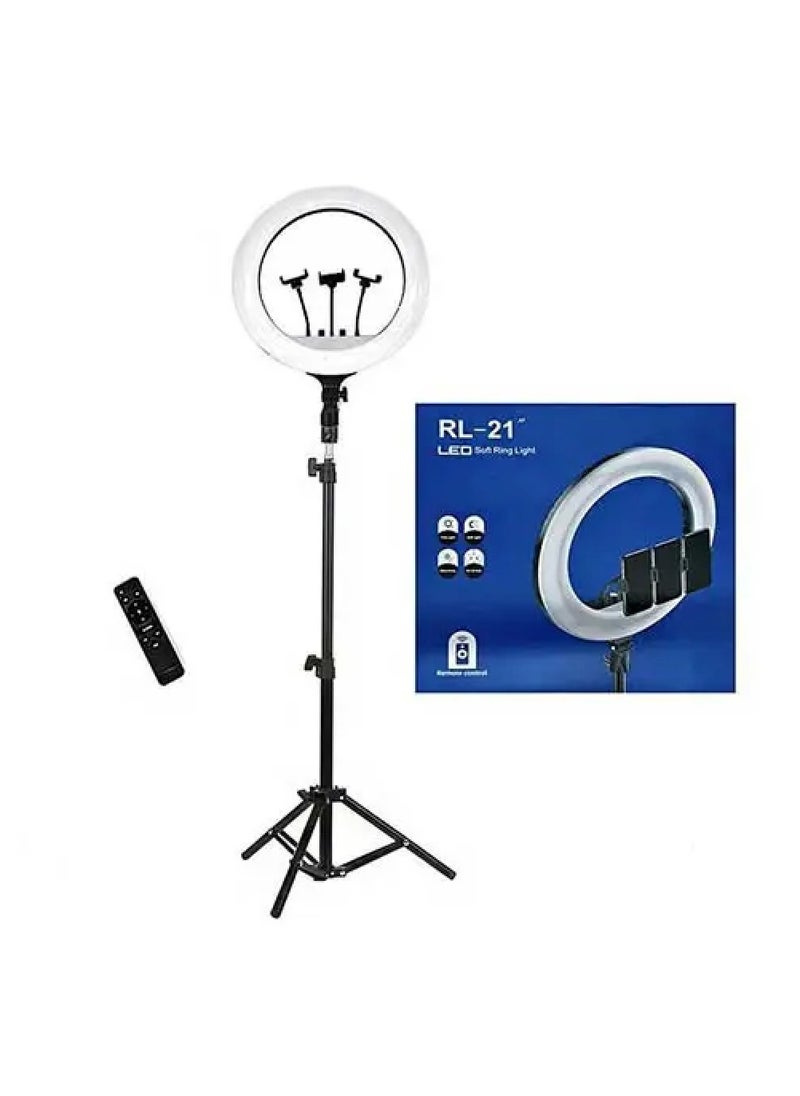 RL - 21 inch Professional Big LED Selfie Ring Light With 3 Mount Phone Holders For Reels Photo Shoot Live Stream Makeup Videos - Image 1
