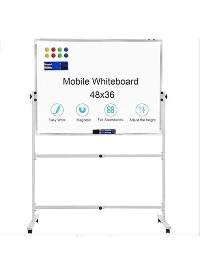 Generic Magnetic Dry Erase Whiteboard With Movable Mobile Stand 90 X 120Cm 35 X 47 Inches With 2 Markers 6 Magnets And 1 Magnetic Whiteboard Eraser  - Image 4