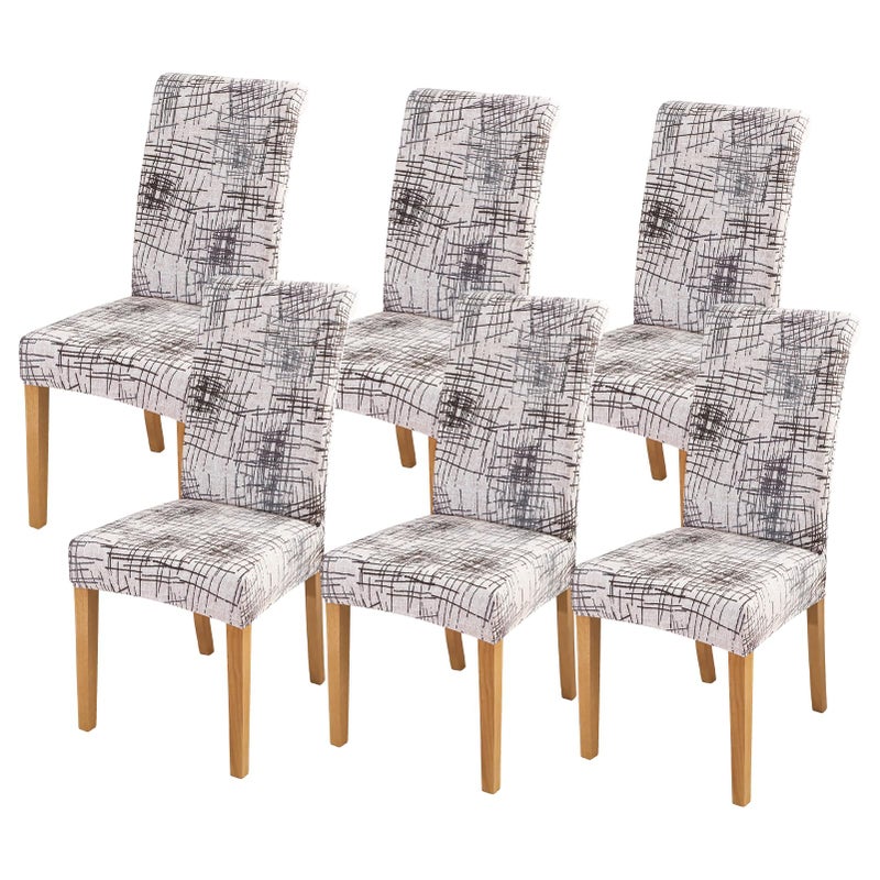 FORCHEER Chair Covers for Dining Chairs Set of 6Beige Stretch Dining Room Chair Cover Kitchen Parsons Chair Slipcovers Pack of 6 Beige