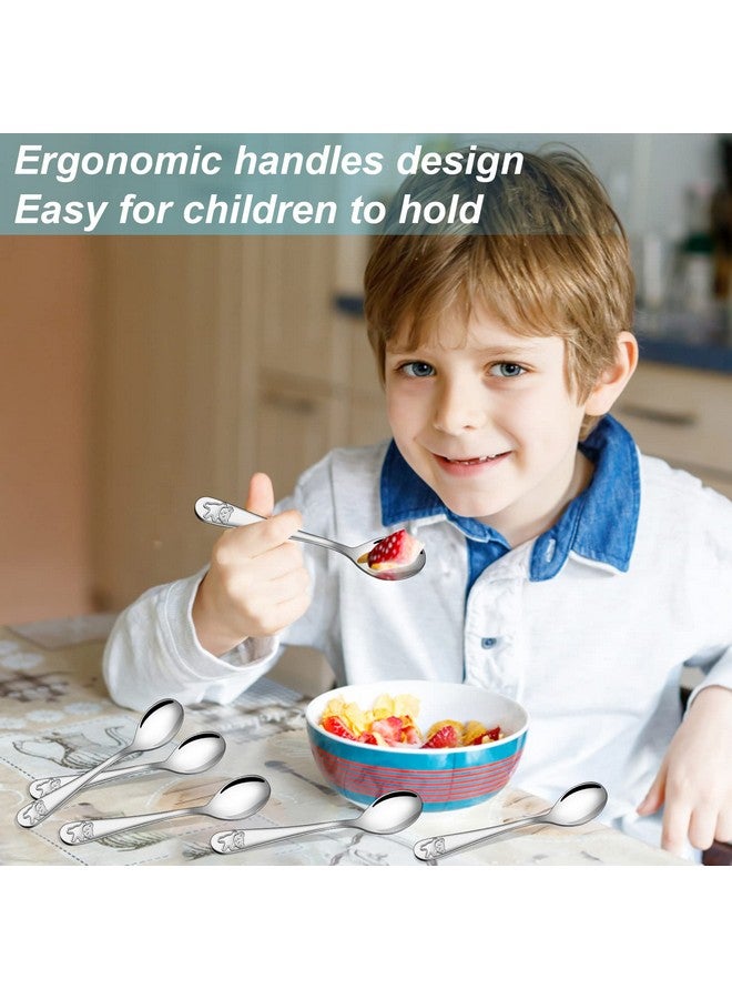 Erinnmy 24 Piece Kids Spoons, 6.5 inch Stainless Steel Silverware, Child & Toddler Safe, Baby Self Feeding Spoons, Dishwasher Safe - Image 5