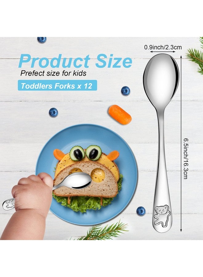 Erinnmy 24 Piece Kids Spoons, 6.5 inch Stainless Steel Silverware, Child & Toddler Safe, Baby Self Feeding Spoons, Dishwasher Safe - Image 2