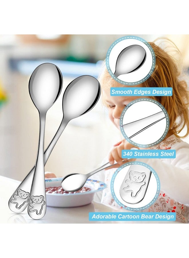 Erinnmy 24 Piece Kids Spoons, 6.5 inch Stainless Steel Silverware, Child & Toddler Safe, Baby Self Feeding Spoons, Dishwasher Safe - Image 3
