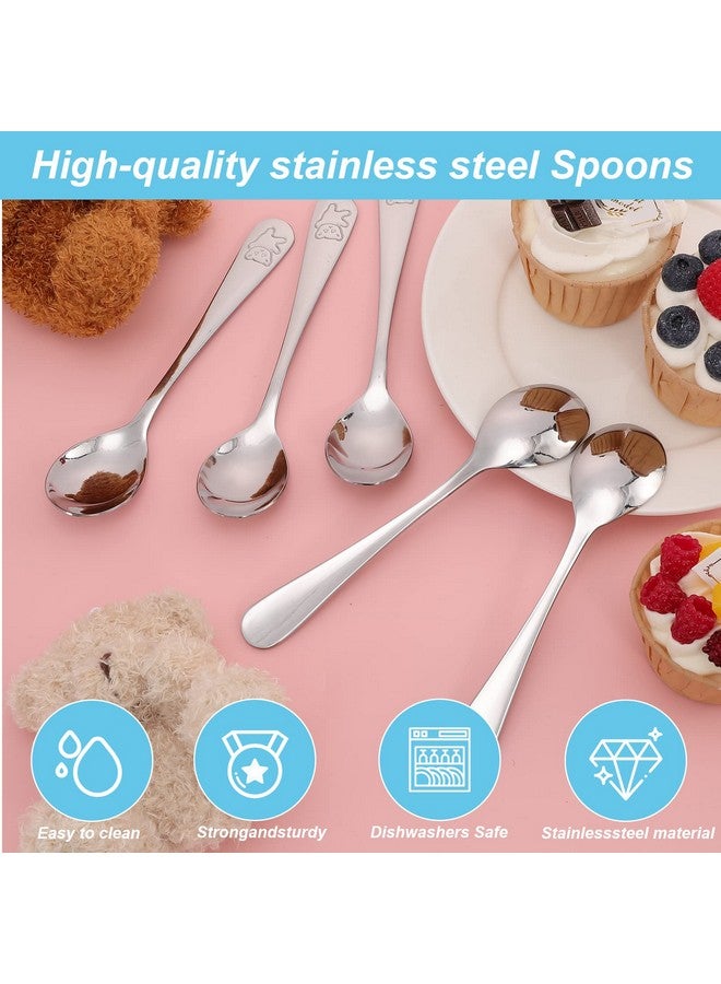 Erinnmy 24 Piece Kids Spoons, 6.5 inch Stainless Steel Silverware, Child & Toddler Safe, Baby Self Feeding Spoons, Dishwasher Safe - Image 4