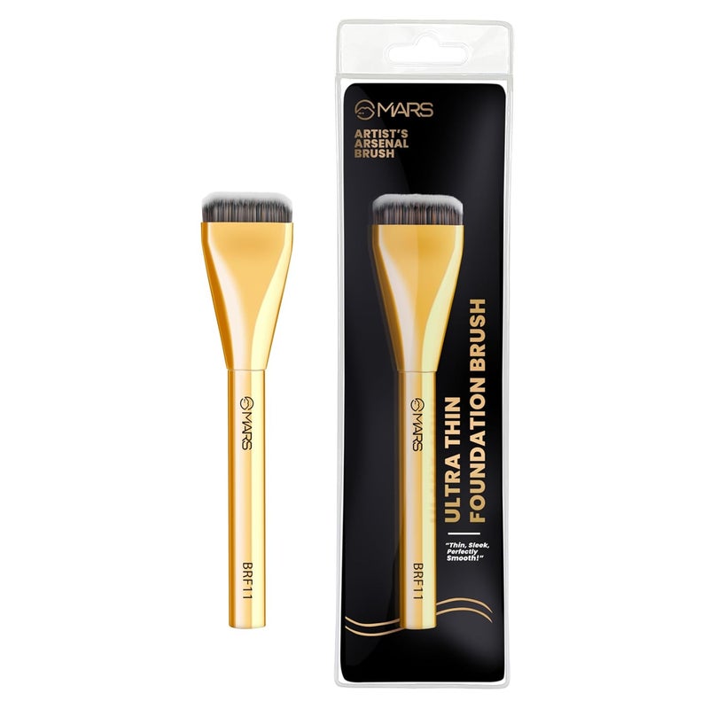 Mars MARS Artists Arsenal Ultra Thin Foundation Makeup Brush For Blending Liquid Foundation  Cream  Ultra Thin Bristles  Flawless Application  Sleek Design for Minimal Effort Golden - Image 2