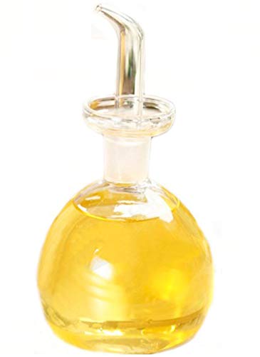 ELETON Cylindrical 8 oz Olive Oil Dispenser Bottle Glass with No Drip Spout -Olive Oil & Vinegar Dispenser Glass Cruet Decanter- Glassware Seal Handicraft Easy Clean Drip Free Bottles for Kitchen - Image 1