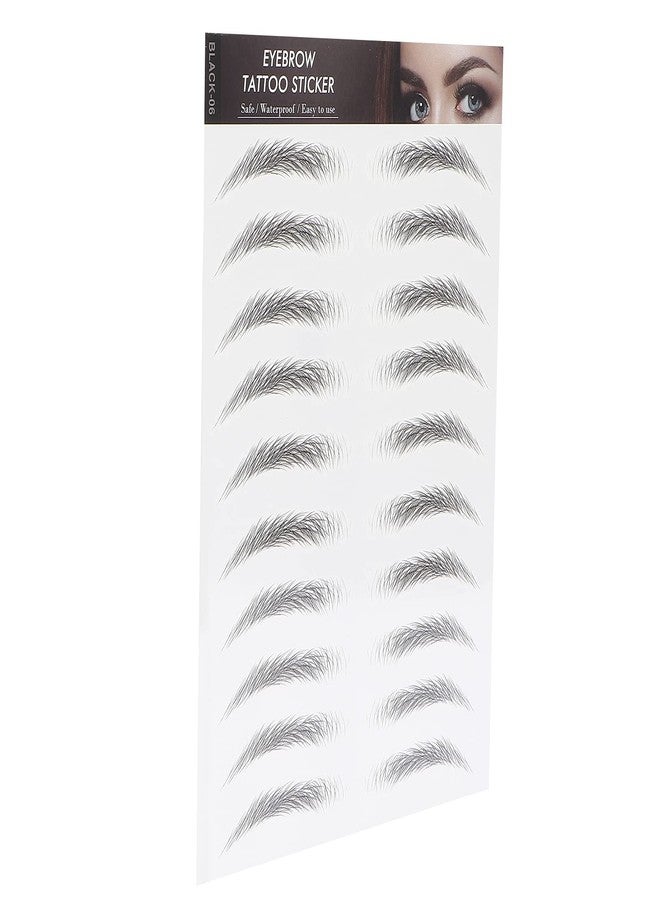 Brrnoo Eyebrow Sticker, Hair-Like Authentic Eyebrows, Long Lasting False Eyebrows Makeup Sticker for Women Girls(BLACK-06) - Image 4
