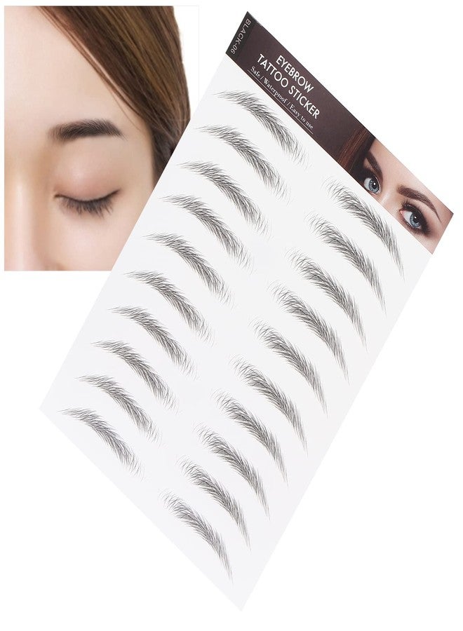 Brrnoo Eyebrow Sticker, Hair-Like Authentic Eyebrows, Long Lasting False Eyebrows Makeup Sticker for Women Girls(BLACK-06) - Image 2