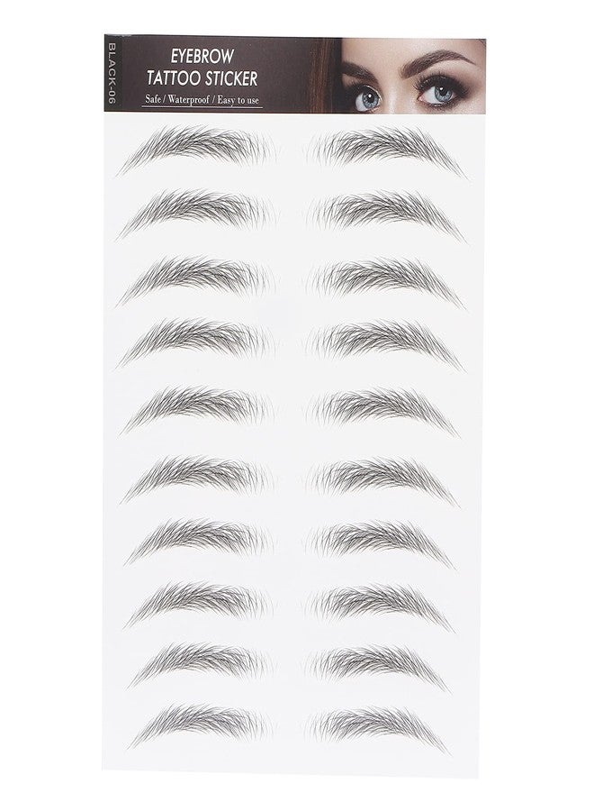 Brrnoo Eyebrow Sticker, Hair-Like Authentic Eyebrows, Long Lasting False Eyebrows Makeup Sticker for Women Girls(BLACK-06) - Image 1