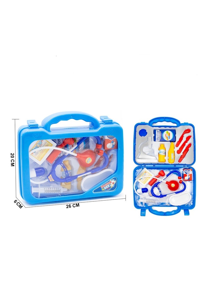 مجموعة ألعاب الطبيب الصغير - صندوق أدوات طبي أزرق لمتعة لعب الأدوار للأطفال