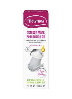 Maternea Stretch Mark Prevention Oil | Also Reliefs Itching Dry and Taut Skin | Vitamins E and F | Pregnancy | 100ml  - Image 1