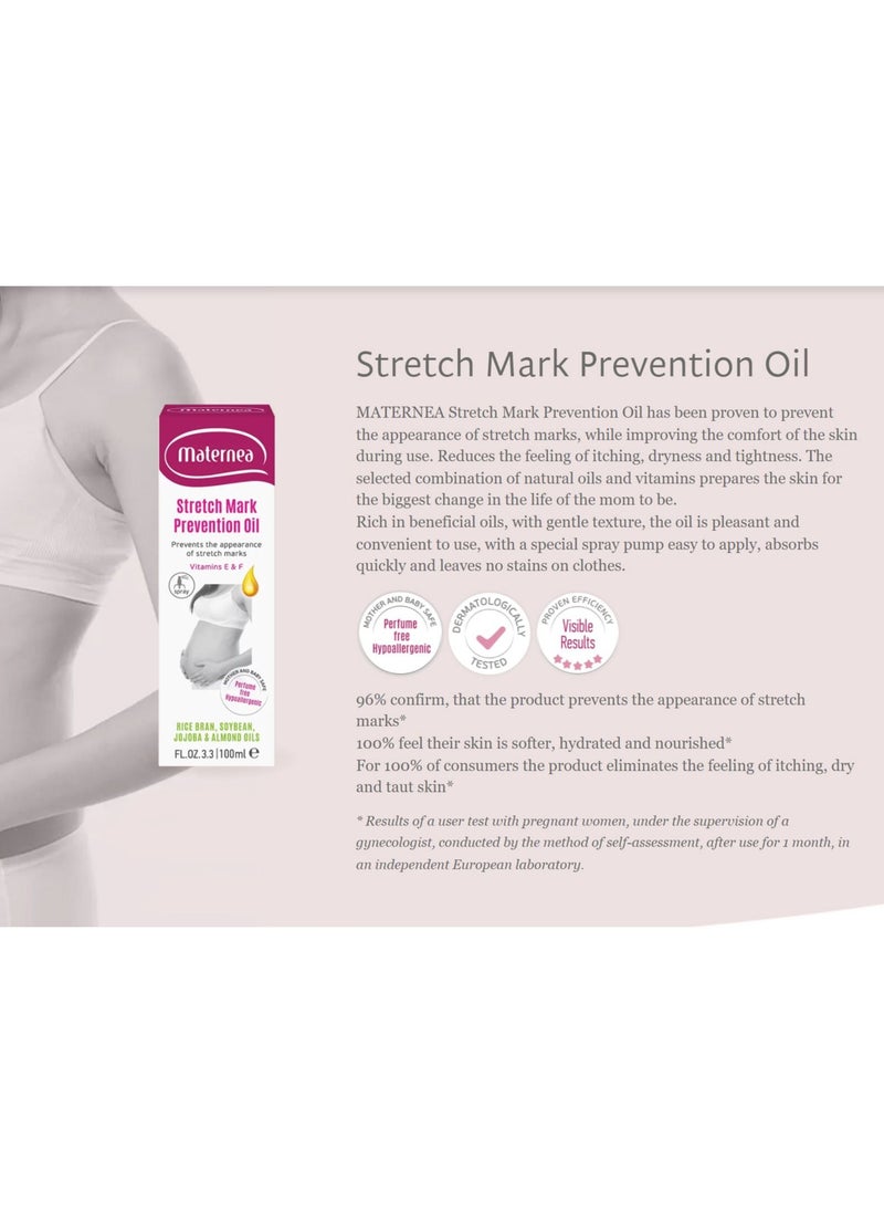 Stretch Mark Prevention Oil | Also Reliefs Itching Dry and Taut Skin | Vitamins E and F | Pregnancy | 100ml