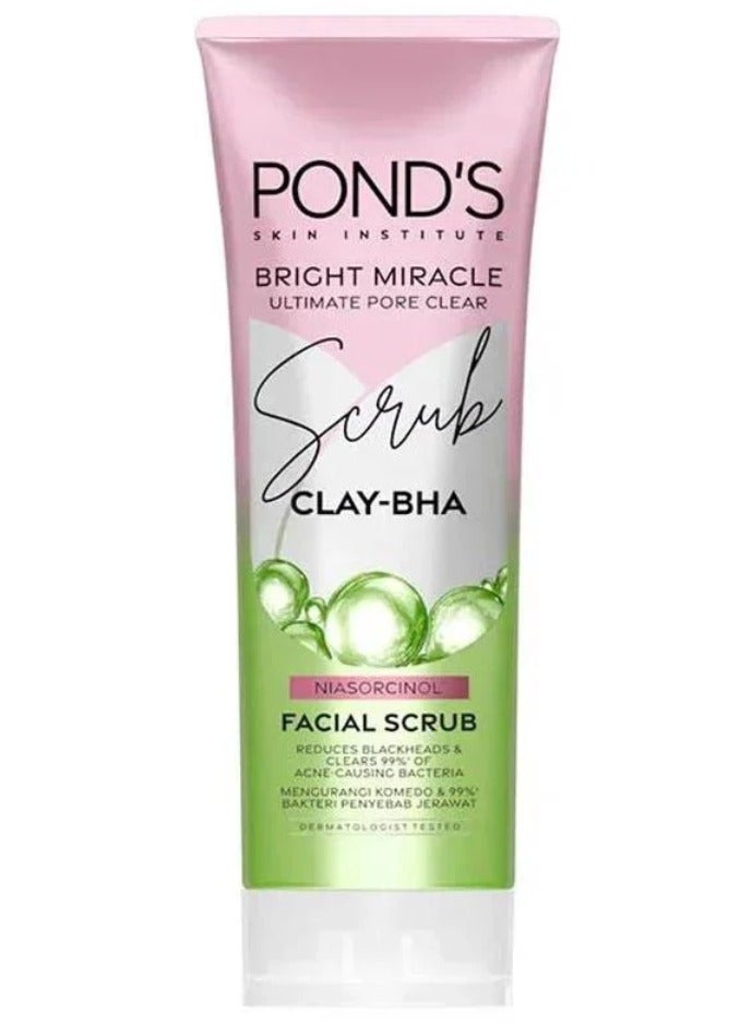 Pond's Bright Miracle Ultimate Pore Clear Clay-BHA Facial Scrub 