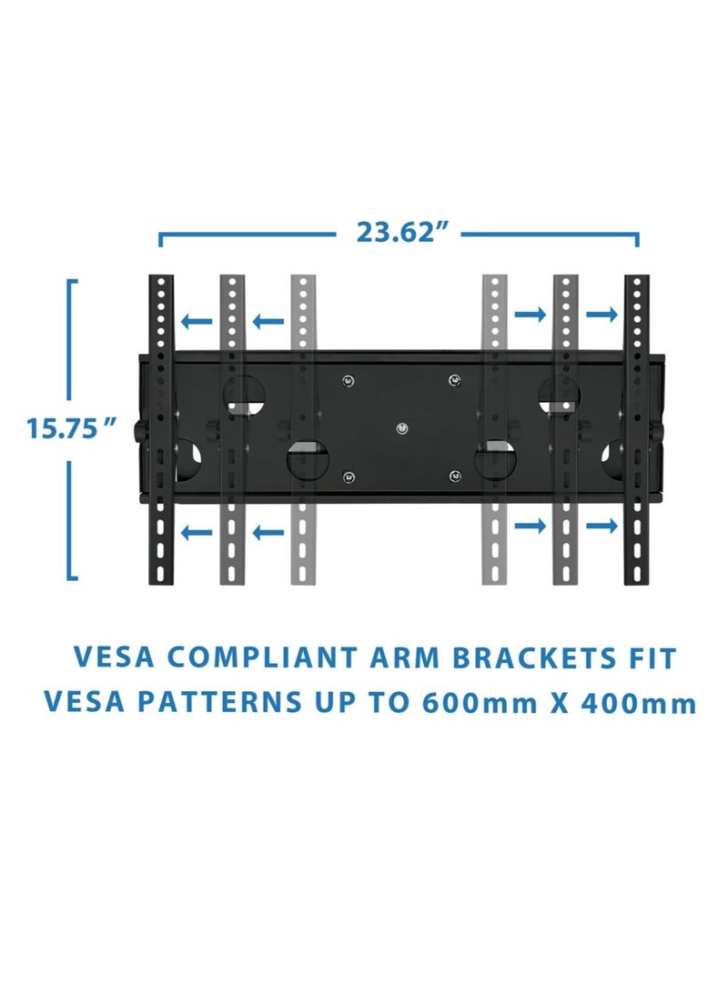 Dual Arm Articulating TV Wall Mount [32" to 65" Displays] [165 Capacity] Mounting Bracket for Large Flat Screen LCD LED OLED and Plasma TVs Compatible up to 600x400 - Image 5