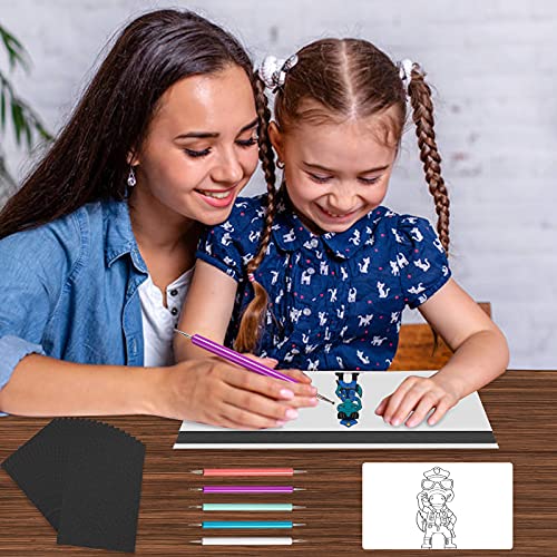 Hlonon 50 Sheets Black Graphite Carbon Paper Transfer (8.5 x 11.5 inch) Tracing Papers with 5 PCS Embossing Styluses Dotting Tools for Wood Paper Canvas Craft - Image 5