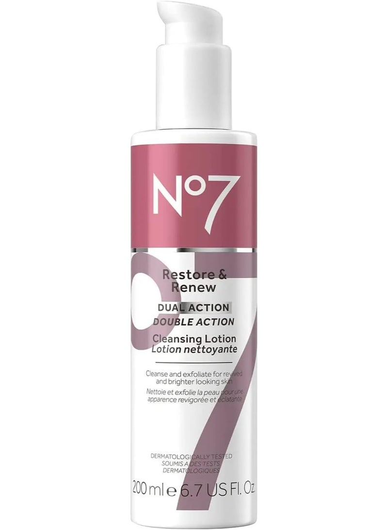 Boots No.7 Boots No7 Restore And Renew Dual Action Cleansing Lotion  (200ml) - Image 1