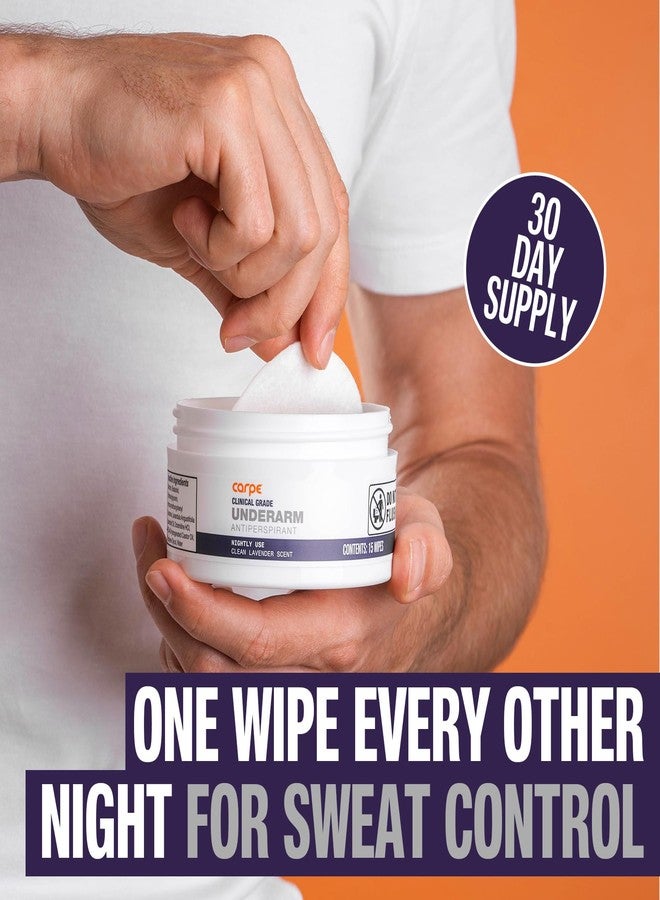 Carpe Clinical Grade Underarm Wipes - New, Unrivaled Antiperspirant Wipes For Armpit Sweat Prevention. Combat Sweat, Block Excessive Sweating, & Help Control Hyperhidrosis.15 Anti Sweat Wipes. - Image 3