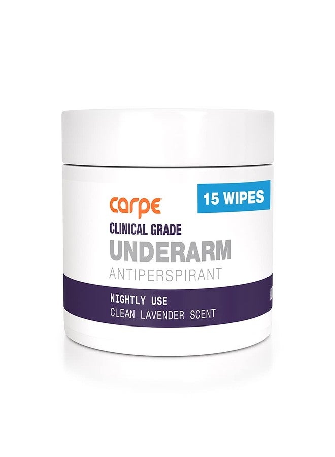 Carpe Clinical Grade Underarm Wipes - New, Unrivaled Antiperspirant Wipes For Armpit Sweat Prevention. Combat Sweat, Block Excessive Sweating, & Help Control Hyperhidrosis.15 Anti Sweat Wipes. - Image 1