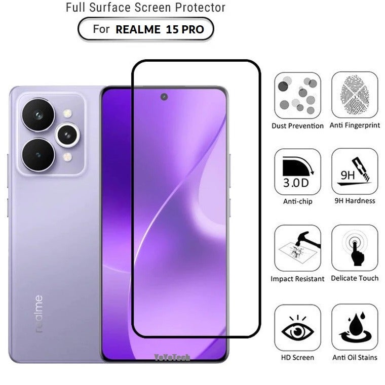 YoYoTech Realme 15 Pro 5G Screen Protector HD Tempered Glass,Scratch Resistant,Anti-Fingerprint,Bubble Free,Case Friendly, 9H Tempered Glass Film for Realme 15 Pro 6.8' 2025. - Image 1