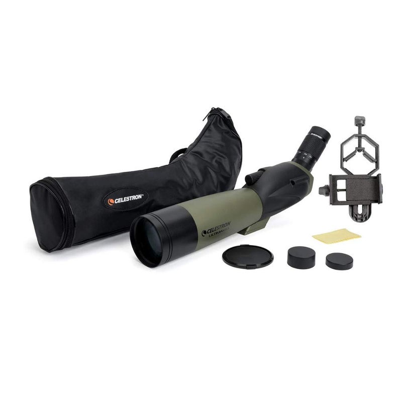 Celestron Ultima 80 Angled Spotting Scope 2060x Zoom Eyepiece MultiCoated Optics for Bird Watching Wildlife Scenery and Hunting Includes Soft Carrying Case and Smartphone Adapter - Image 2