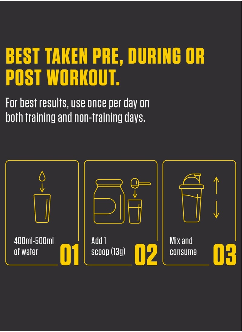 FUEL-UP by Kcal - Fuel Up by Kcal BCAA Fruit Punch Flavour - 13g Per Serving (10g BCAA) - 25 Servings Total - 2:1:1 Ratio for Recovery - Pre-, Intra-, and Post-Workout Supplement - Image 1