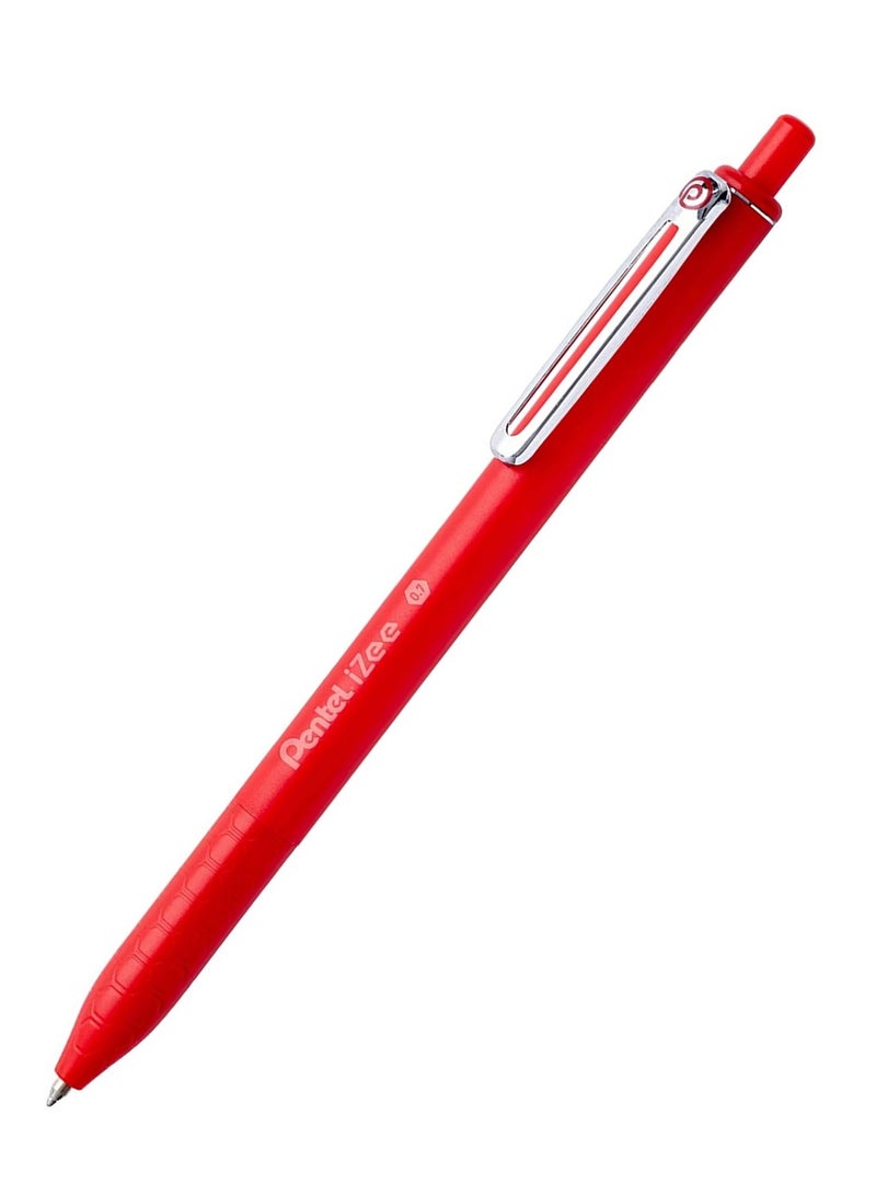 Pentel قلم حبر جاف قابل للسحب 12 قطعة 0.7 مم حبر أحمر - Image 2