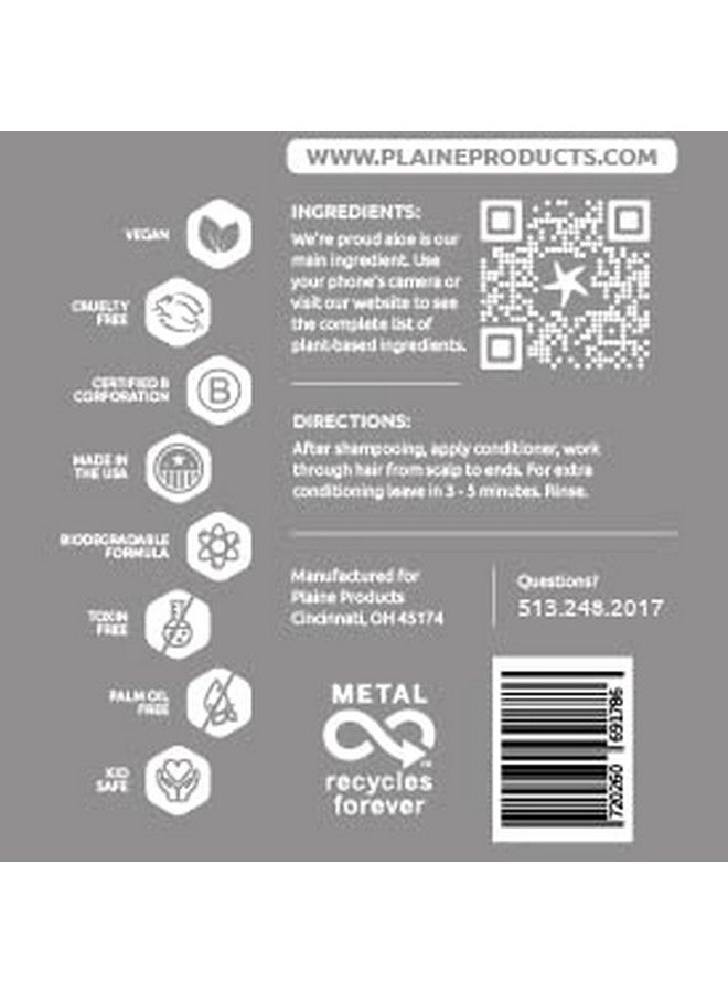 Plaine Products Ecofriendly Conditioner Unscented Sulfate Free 16 Oz (Refillable Bottle With Pump) - Image 3