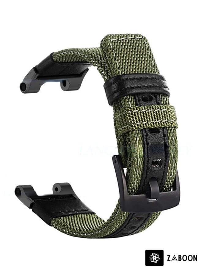 Zaboon Amazfit T-Rex / T-Rex Pro / Ares Leather Nylon Watch Band - Image 1