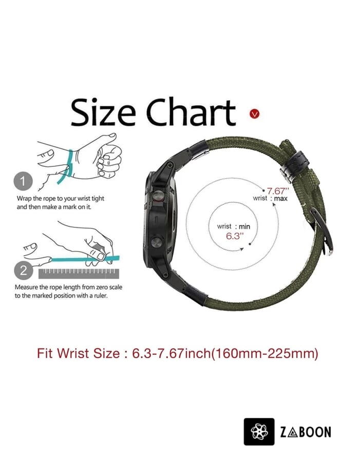 Zaboon Amazfit T-Rex / T-Rex Pro / Ares Leather Nylon Watch Band - Image 5