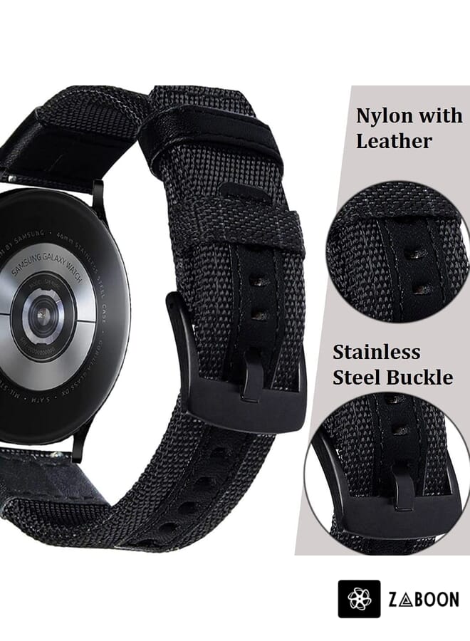 Zaboon Amazfit T-Rex / T-Rex Pro / Ares Leather Nylon Watch Band - Image 4