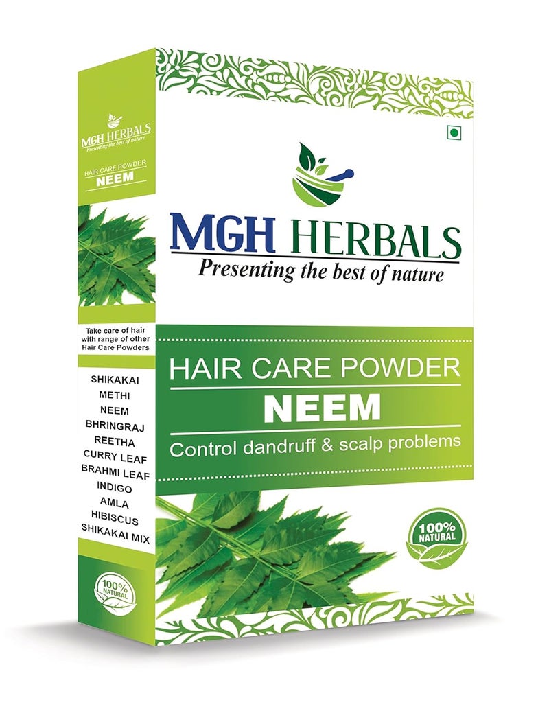 MGH Herbals MGH Herbals 100 Natural Neem Powder Ideal for Face Skin and Hair 200 Grams  AntiPimple and AntiBacterial  Chemical Free Hair Cleanser For Healthy Hair and Skin  - Image 1