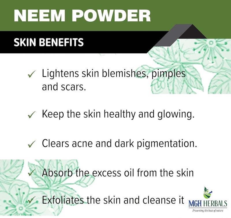 MGH Herbals MGH Herbals 100 Natural Neem Powder Ideal for Face Skin and Hair 200 Grams  AntiPimple and AntiBacterial  Chemical Free Hair Cleanser For Healthy Hair and Skin  - Image 4