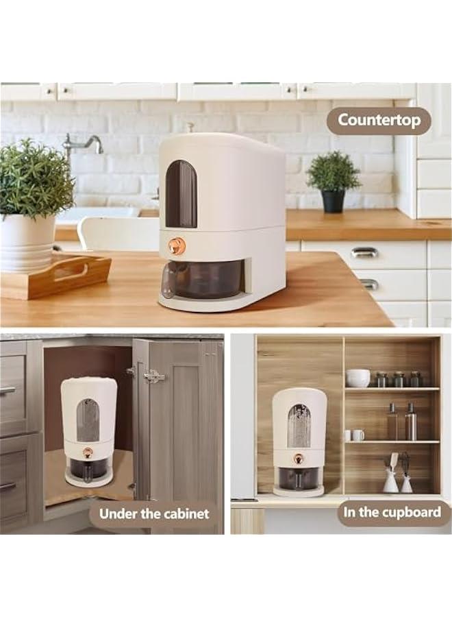 TRASSLE Rice Dispenser,Large Rice Container with Measuring Cup,Moisture Proof Cereal Dispenser Storage with Time Scale,Dry Food Dispenser,Kitchen Organization Home Pantry Rice Corn  - Image 5