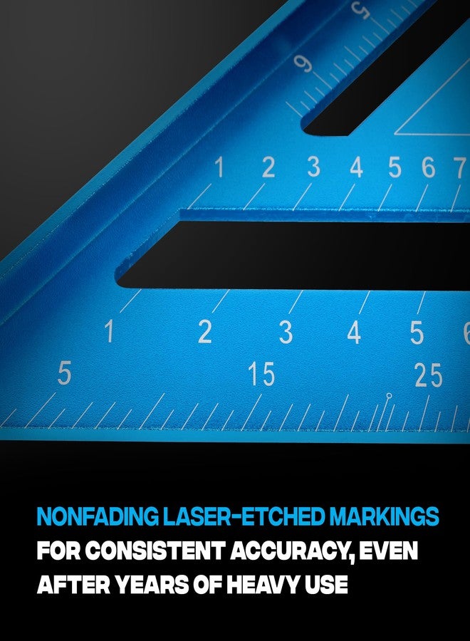 OX Tools Pro Rafter Square 12 Inch/300mm, Carpenters Layout Square, Heavy Duty Aluminum Alloy, Precision, High Visibilty Lazer Etched Markings - Image 5