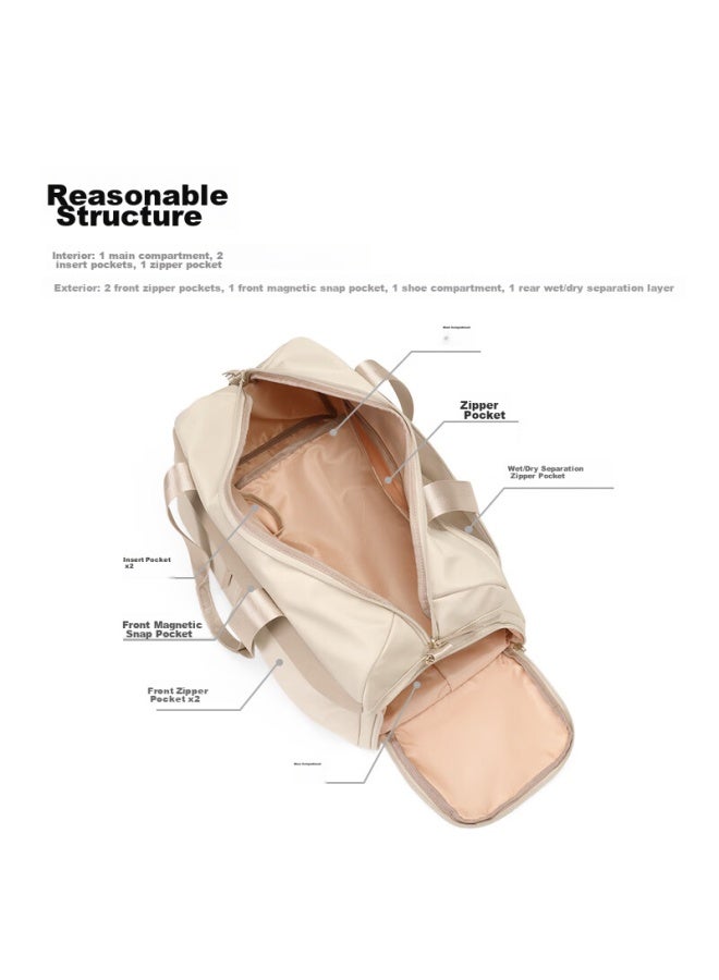 Golf Travel Bag, Sports Fitness Bag For Women, Dry And Wet Separation Handheld Luggage Bag, Business Trip Travel Shoulder Crossbody Bag, Shoe Compartment - Image 4