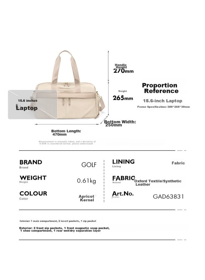 Golf Travel Bag, Sports Fitness Bag For Women, Dry And Wet Separation Handheld Luggage Bag, Business Trip Travel Shoulder Crossbody Bag, Shoe Compartment - Image 2