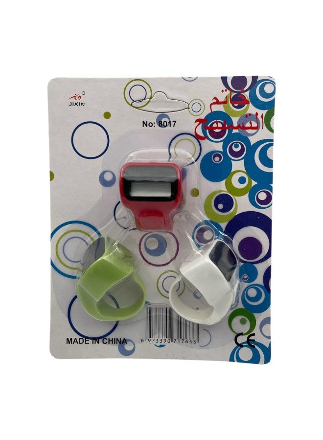 Digital Electronic Finger Counter Set, 3 Pieces, Multicolor