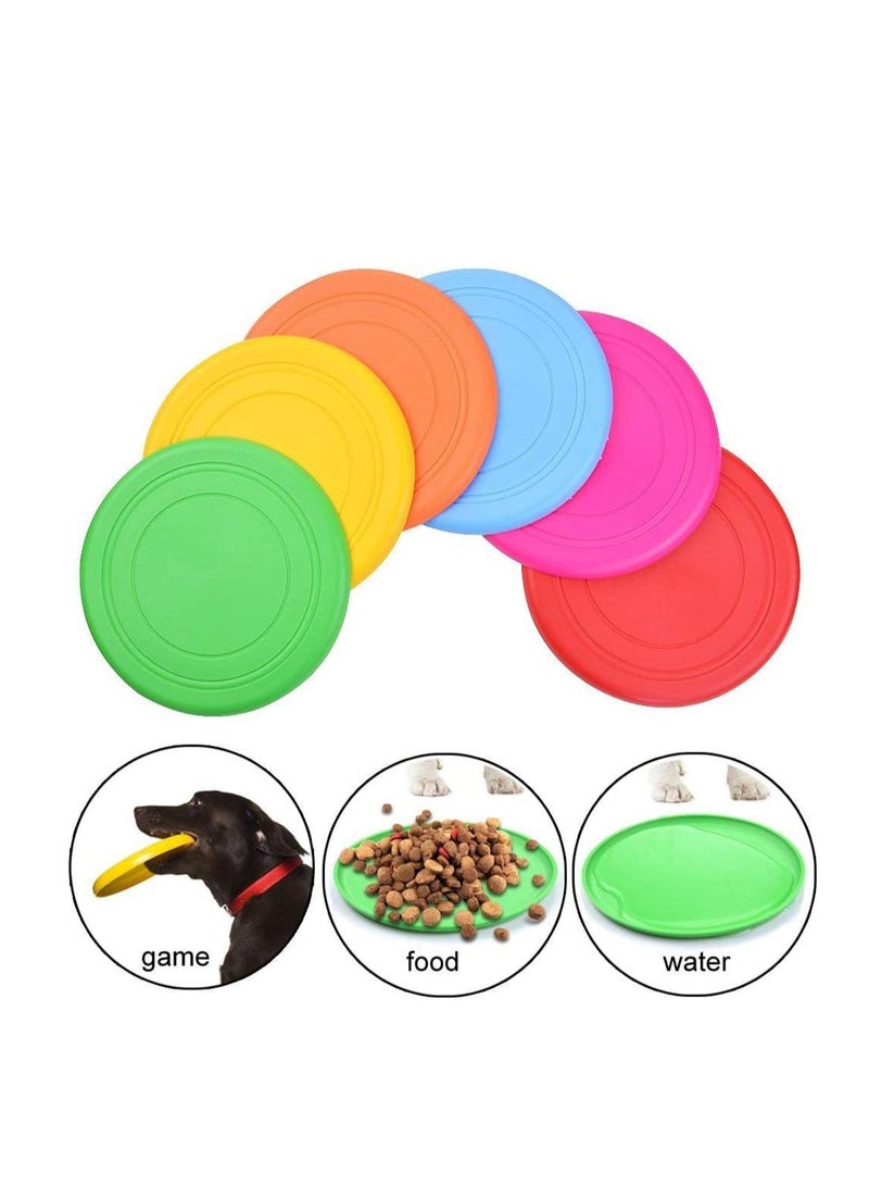 Excefore Funny Silicone Flying Saucer Dog Cat Toy 5pcs Puppy Game Flying Discs Resistant Chew Outdoor Training Playing Interactive - Image 2