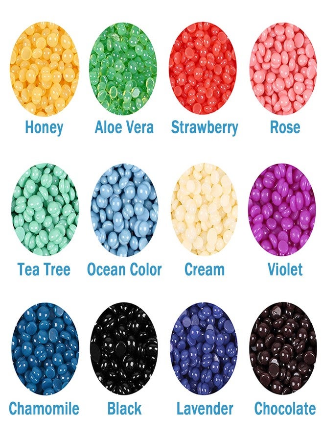 WENJLYJ 12PCS Hard Wax Beads for Hair Removal,Hair Removal Wax Beads for Face and body,At Home Waxing Bead with Sticks,Waxing Kit for All Skin Types - Image 4