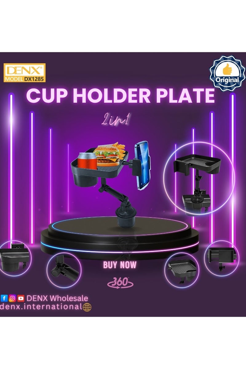 دينكس حامل أكواب مزدوج متعدد الوظائف 2 في 1 للسيارة، حامل أكواب للسيارة قابل للدوران 360 درجة، مناسب لمعظم السيارات وزجاجات المشروبات والقهوة والوجبات الخفيفة - Image 5