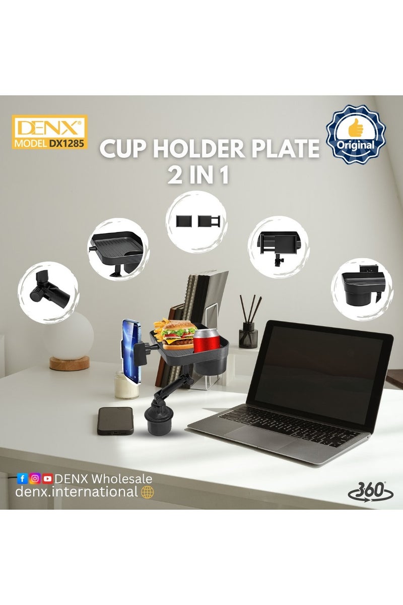 دينكس حامل أكواب مزدوج متعدد الوظائف 2 في 1 للسيارة، حامل أكواب للسيارة قابل للدوران 360 درجة، مناسب لمعظم السيارات وزجاجات المشروبات والقهوة والوجبات الخفيفة - Image 4