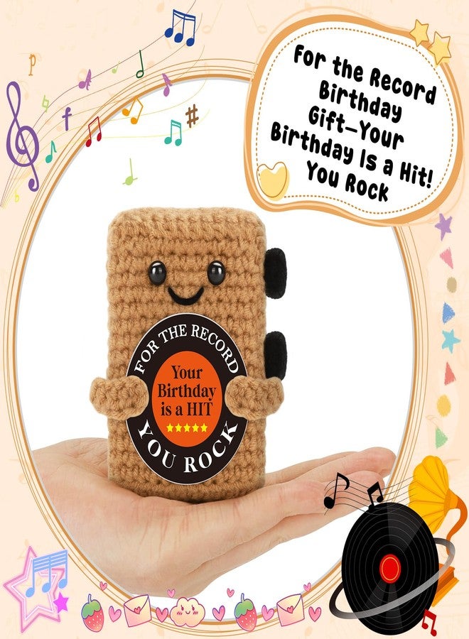 WELLBANEE Birthday Teacher Graduation Gifts for Men Women, Handmade Crochet Vinyl Record Player Decor, You are the Best Gift for Son Daughter, Music Lover Gift for Father Friends Coworkers - Image 2