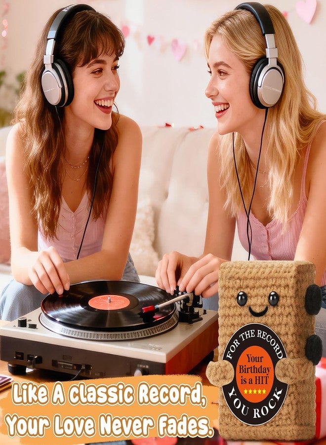WELLBANEE Birthday Teacher Graduation Gifts for Men Women, Handmade Crochet Vinyl Record Player Decor, You are the Best Gift for Son Daughter, Music Lover Gift for Father Friends Coworkers - Image 5
