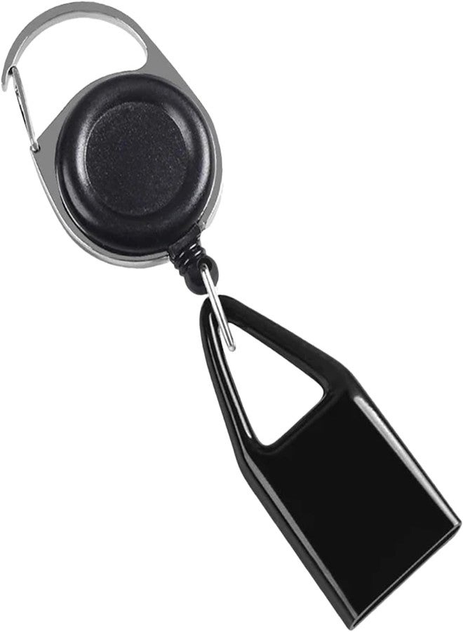 GANPUB Black Lighter Clip Holder, Retractable Lighter Pouch, 11.81 Inches Stretch Cord Clip Lighter Case, Portable Anti-Lost Lighter Keychain, Lighter Case for Traveling Camping Hiking Lighters and Matches - Image 1
