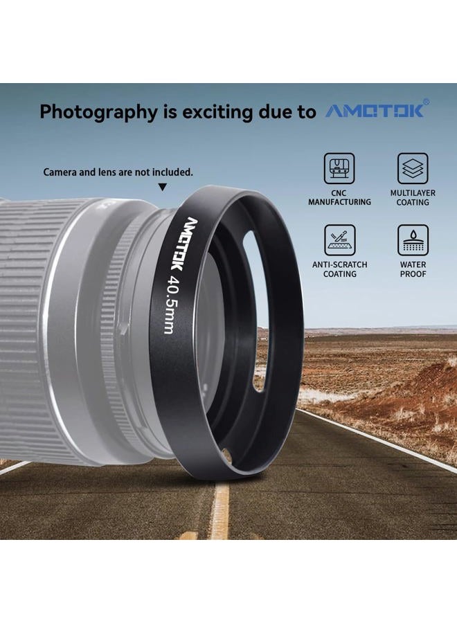 AMOTOK 40.5mm Camera Lens Hood Compatiable All Brands Ø40.5mm Lenses,Aluminium Hollow Lens Hood,Made of CNC. - Image 2