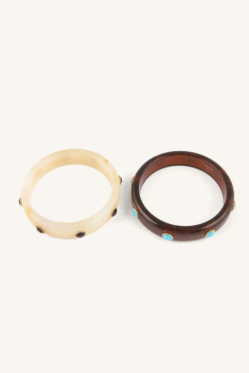 Woman Two-Tone Ring Bracelet Details
