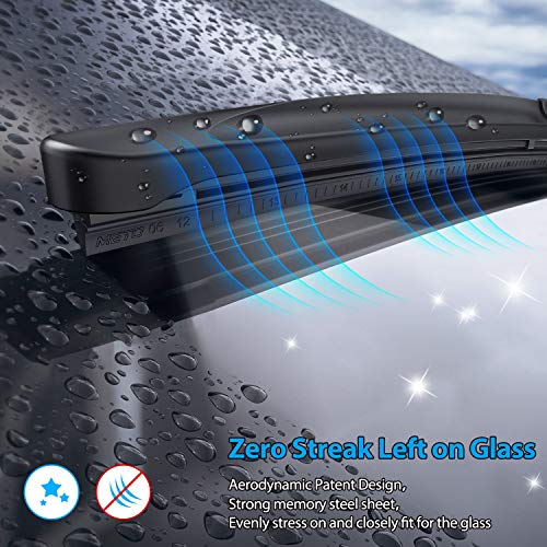 METO Wiper Blade, METO T6 Windshield Wiper : Water Repellency Polymer Materials Silence Blade, Up to 60% Longer Life, for All Season even Clean Ice & Snow in Winter (24"+24" (Pair for Front Windshield)) - Image 4