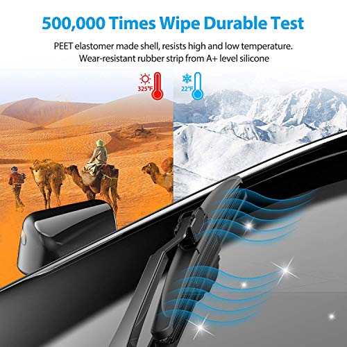 METO Wiper Blade, METO T6 Windshield Wiper : Water Repellency Polymer Materials Silence Blade, Up to 60% Longer Life, for All Season even Clean Ice & Snow in Winter (24"+24" (Pair for Front Windshield)) - Image 5