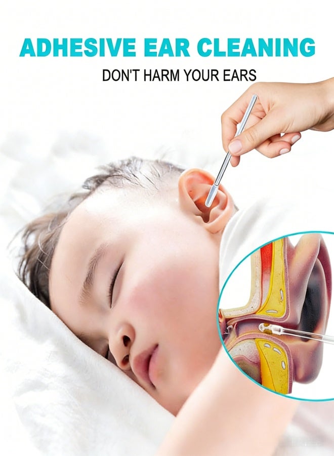 Ear Wax Stick 24 Pcs 2025 New Reusable Sticky Soft Head Ear Swabs, Adhesive Ear Wax Removal Tools, Ear Cleaning Tools Ear Curette for Kids & Adults (Large) - Image 5