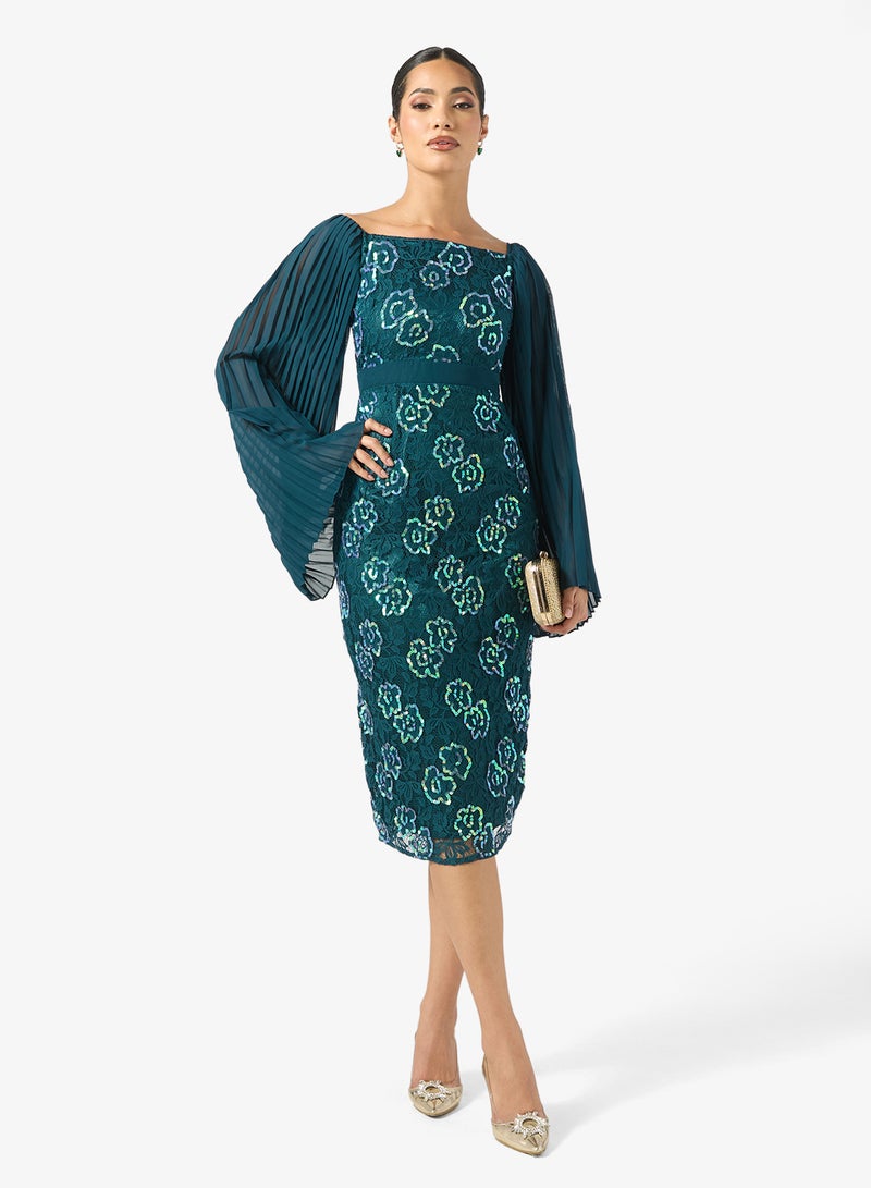 Frock and Frill Mesh Detailed Embellished Dress - Image 4