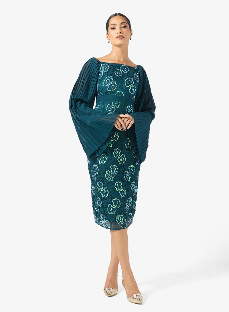 Frock and Frill Mesh Detailed Embellished Dress - Image 1